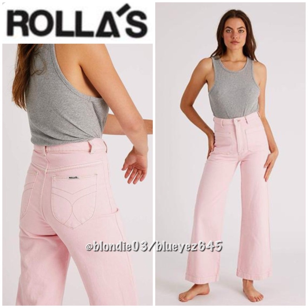 Rolla’s Pair of Sailor Jeans High Rise Wide Leg in 80s Pink 28